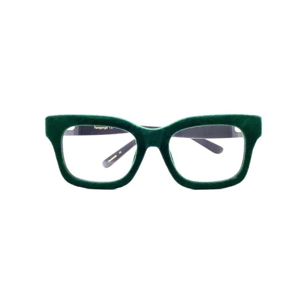 +1.50 Strength, Dark Green Velvet-Rimmed Luxury Reading Glasses Brand New